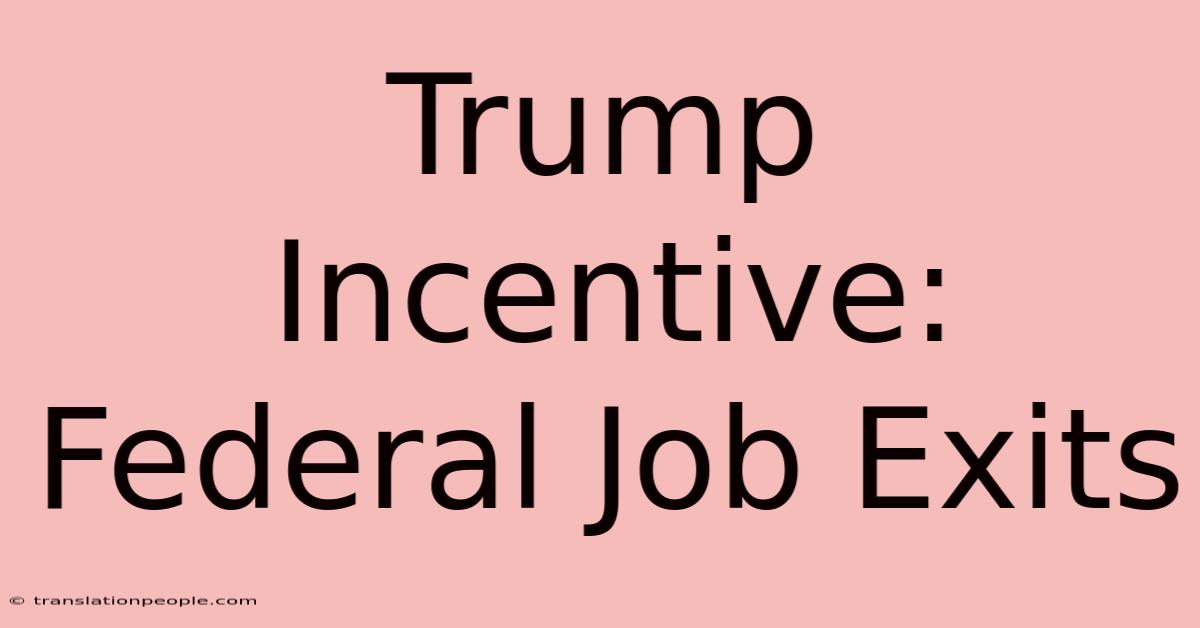 Trump Incentive: Federal Job Exits