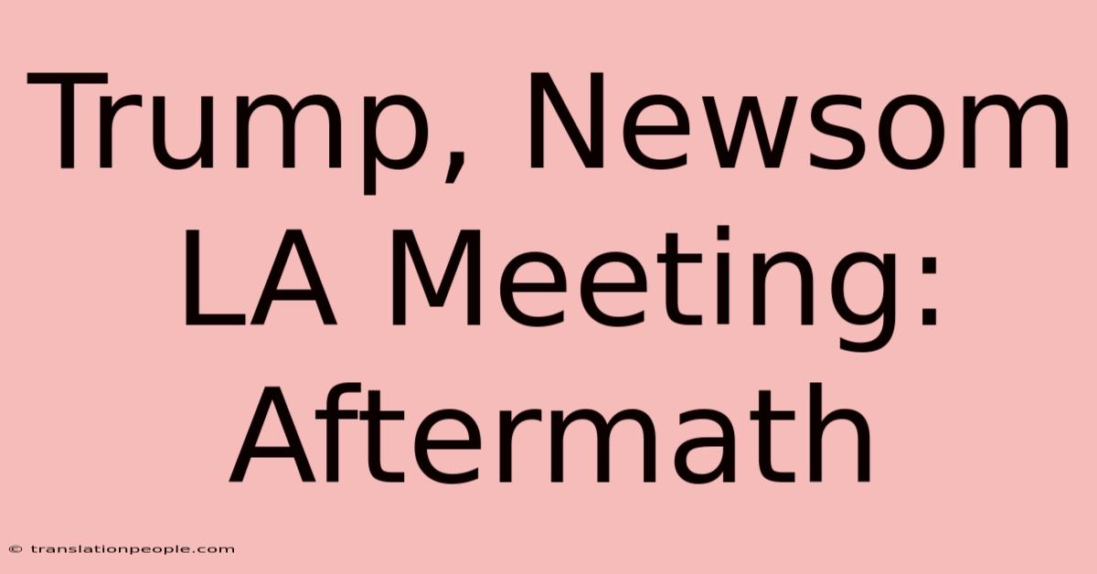 Trump, Newsom LA Meeting: Aftermath