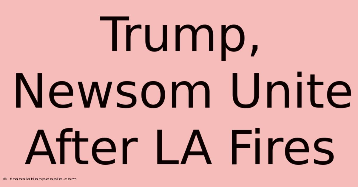 Trump, Newsom Unite After LA Fires