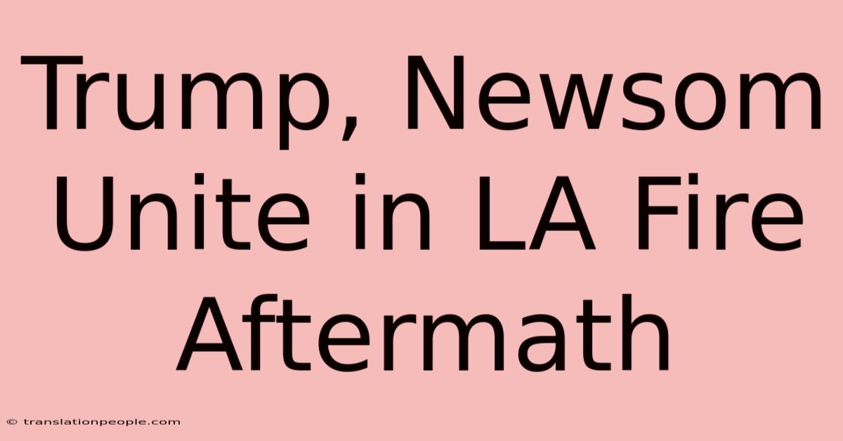 Trump, Newsom Unite In LA Fire Aftermath