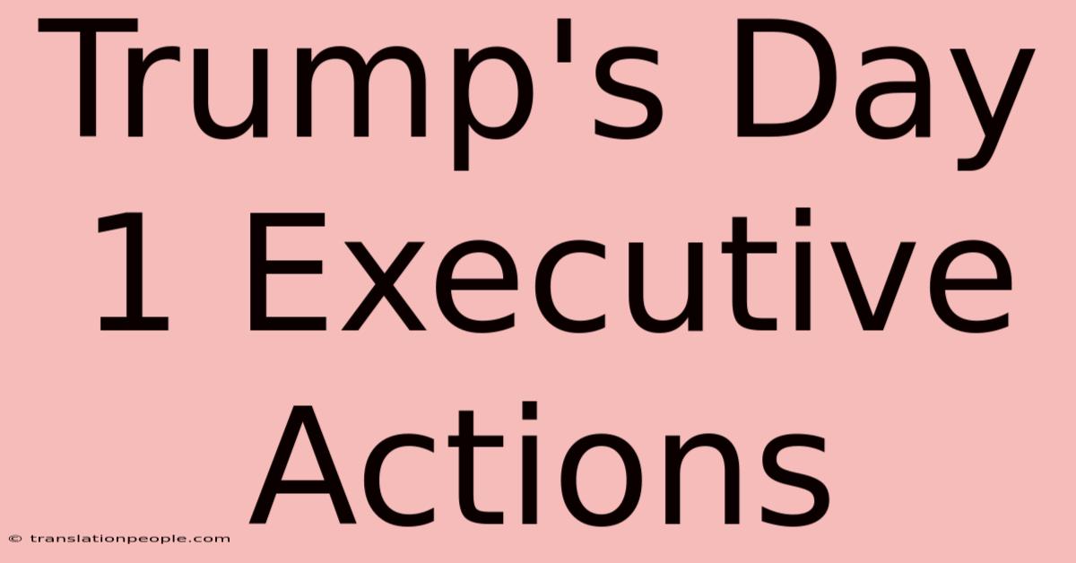 Trump's Day 1 Executive Actions