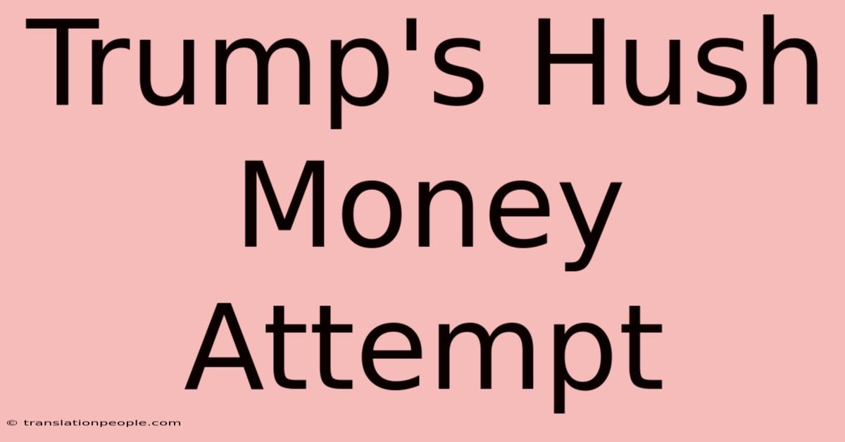 Trump's Hush Money Attempt