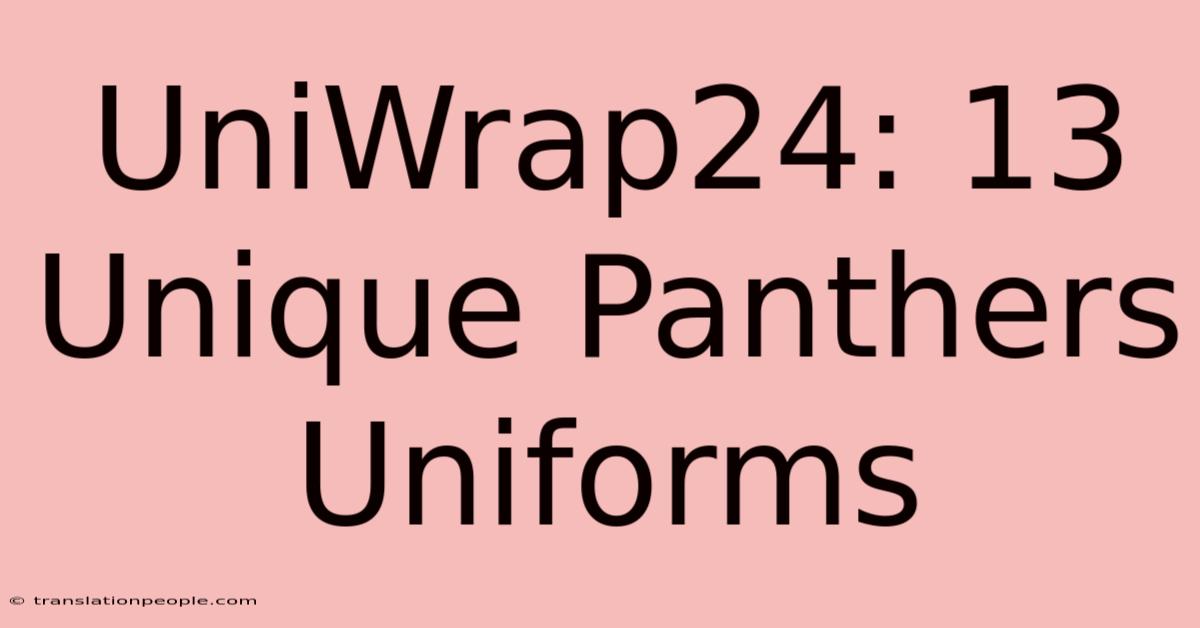 UniWrap24: 13 Unique Panthers Uniforms