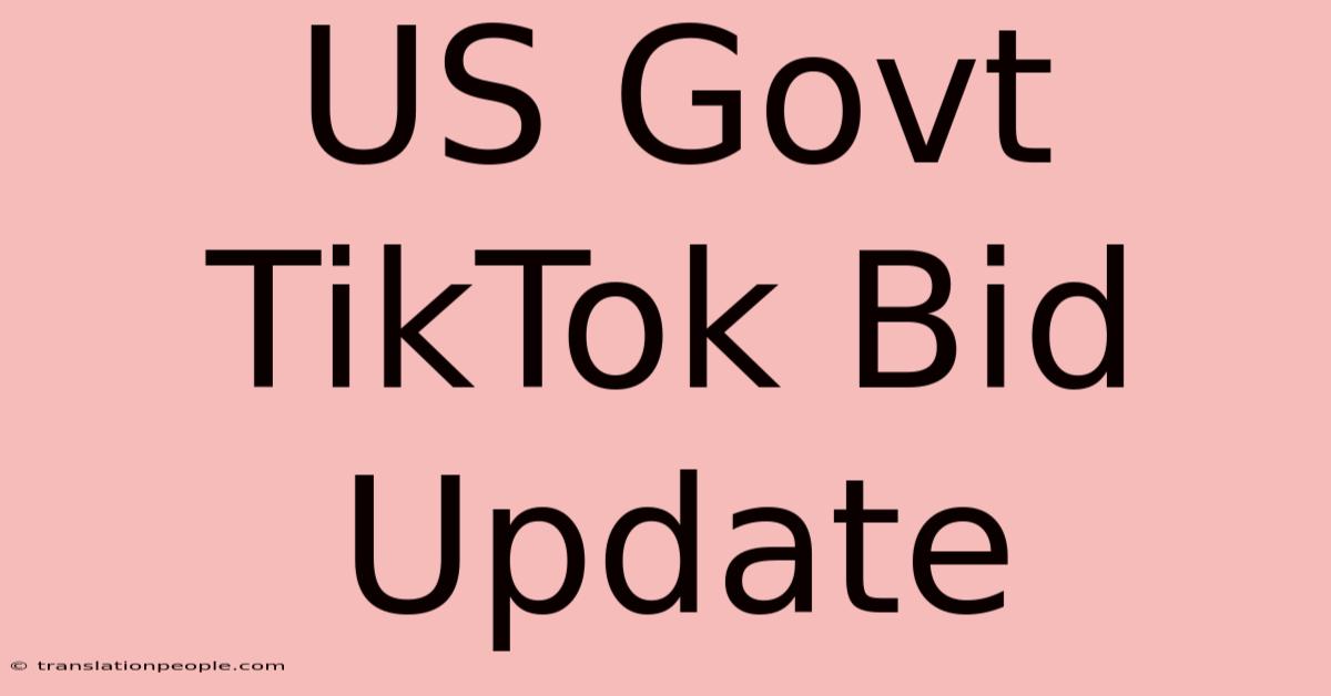 US Govt TikTok Bid Update