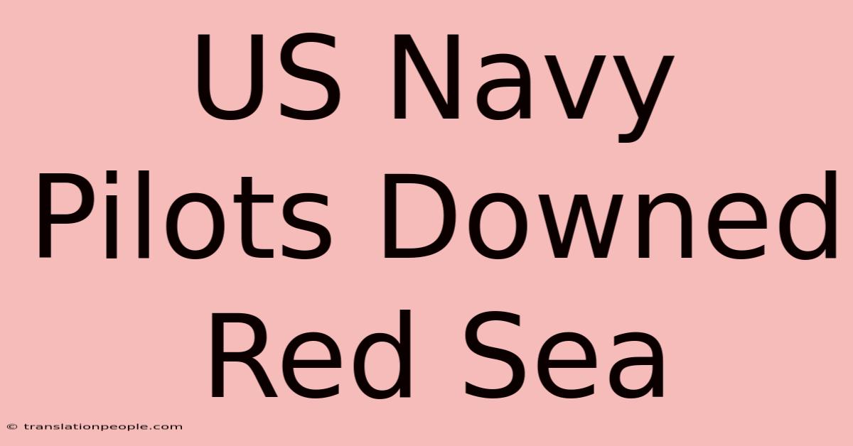 US Navy Pilots Downed Red Sea