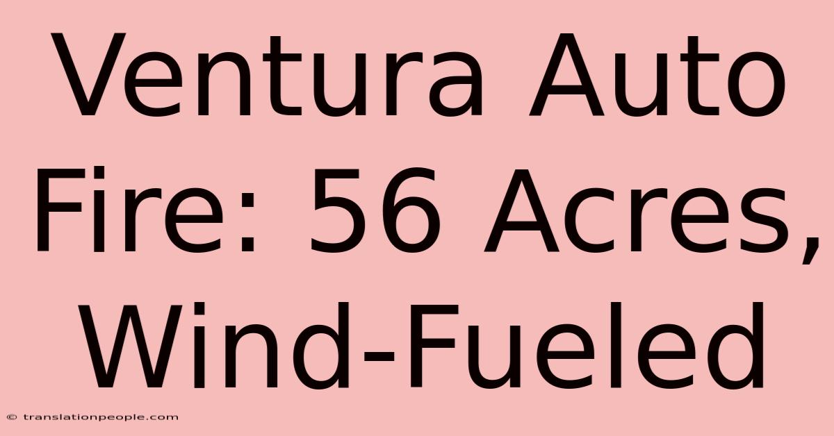 Ventura Auto Fire: 56 Acres, Wind-Fueled