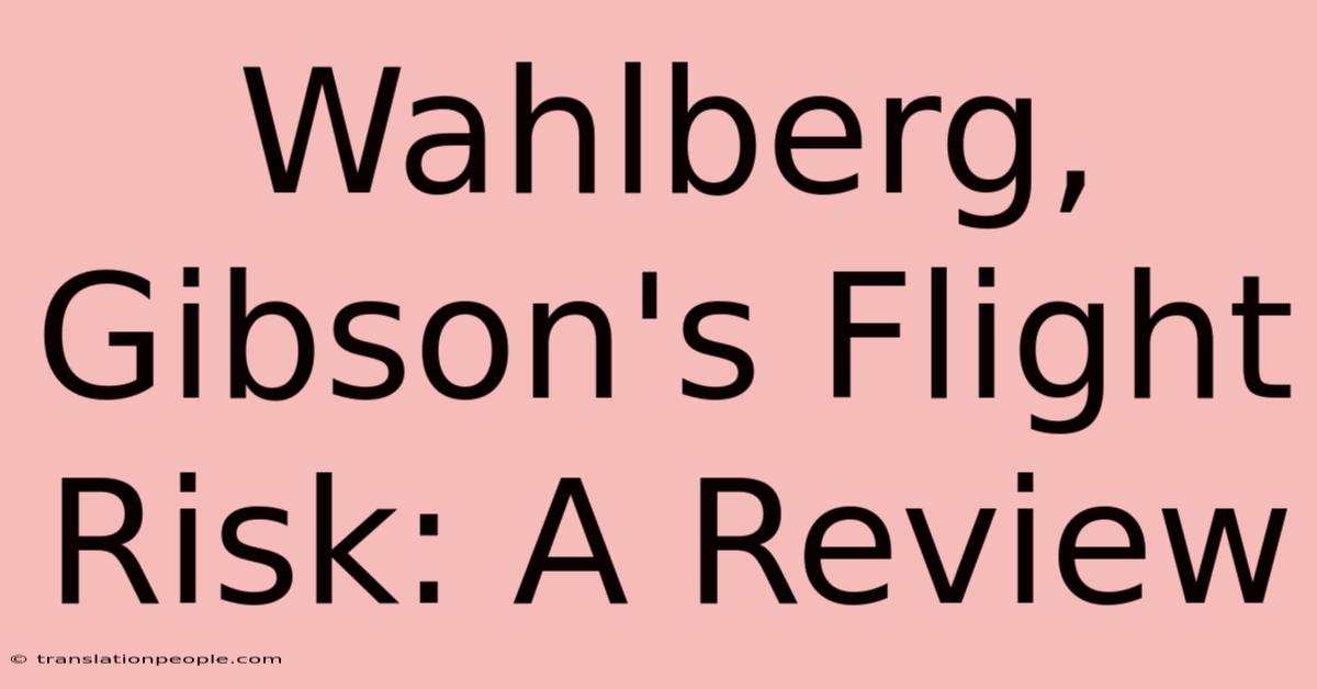 Wahlberg, Gibson's Flight Risk: A Review