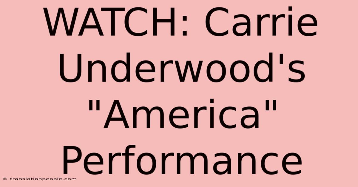 WATCH: Carrie Underwood's 