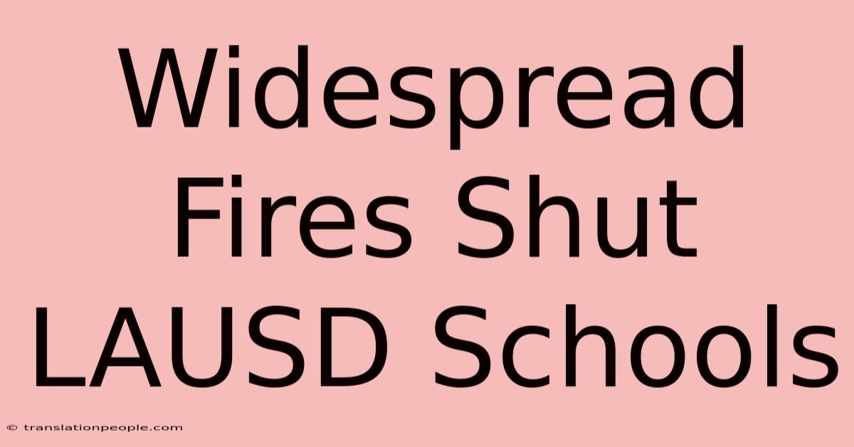 Widespread Fires Shut LAUSD Schools