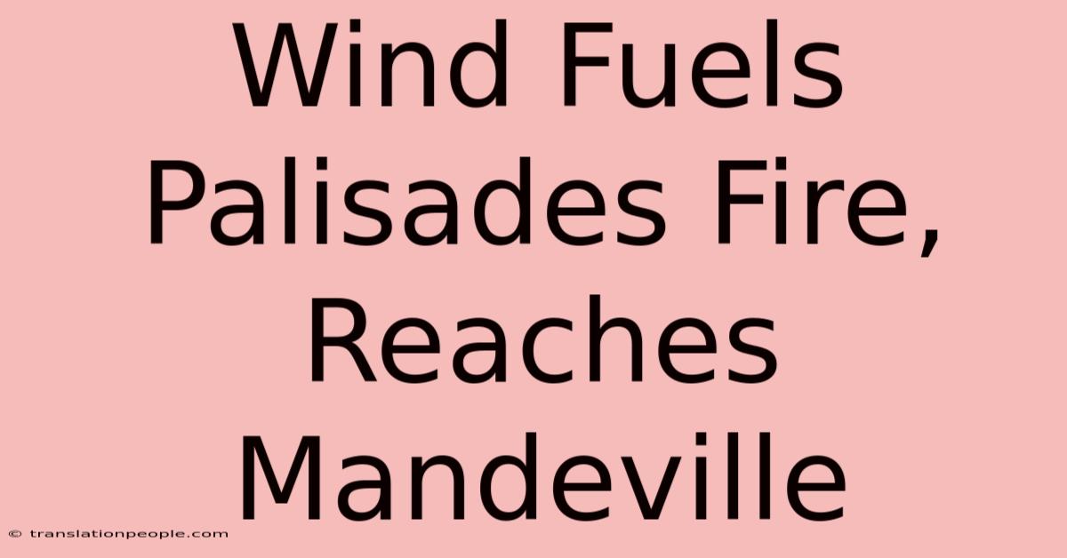 Wind Fuels Palisades Fire, Reaches Mandeville