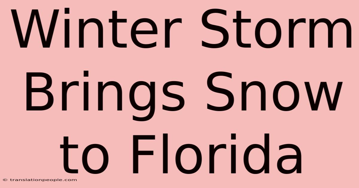 Winter Storm Brings Snow To Florida