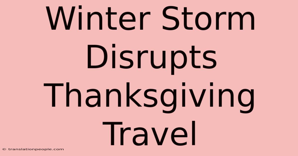 Winter Storm Disrupts Thanksgiving Travel