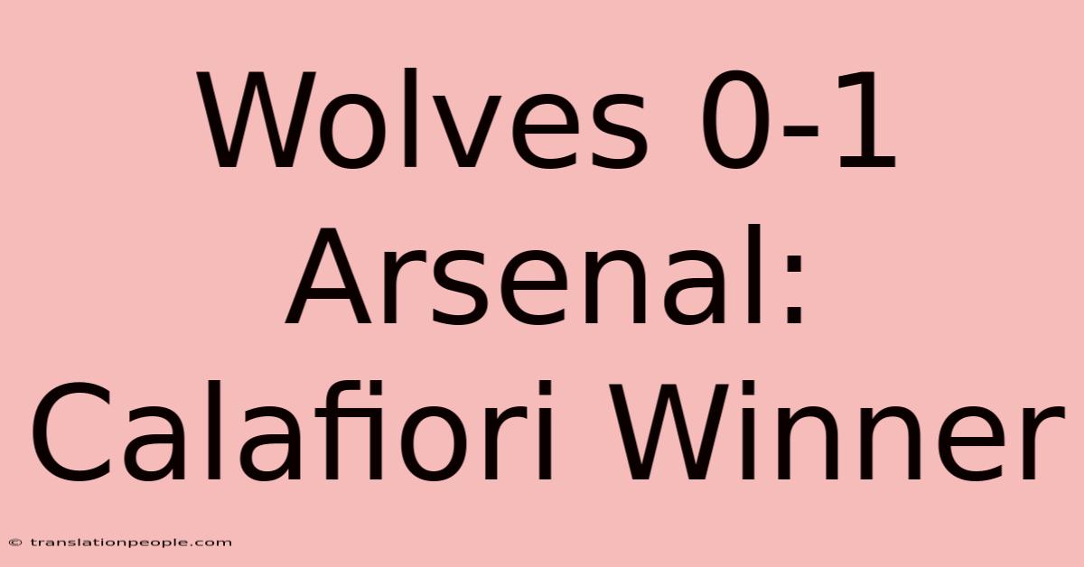 Wolves 0-1 Arsenal: Calafiori Winner