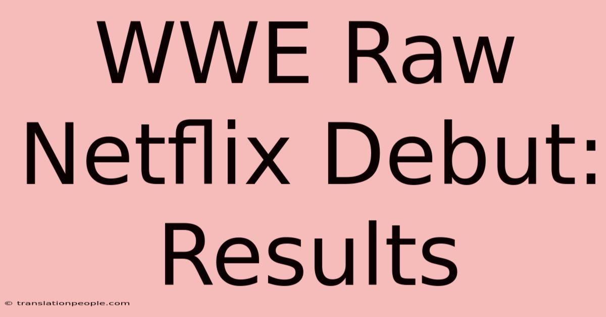 WWE Raw Netflix Debut: Results