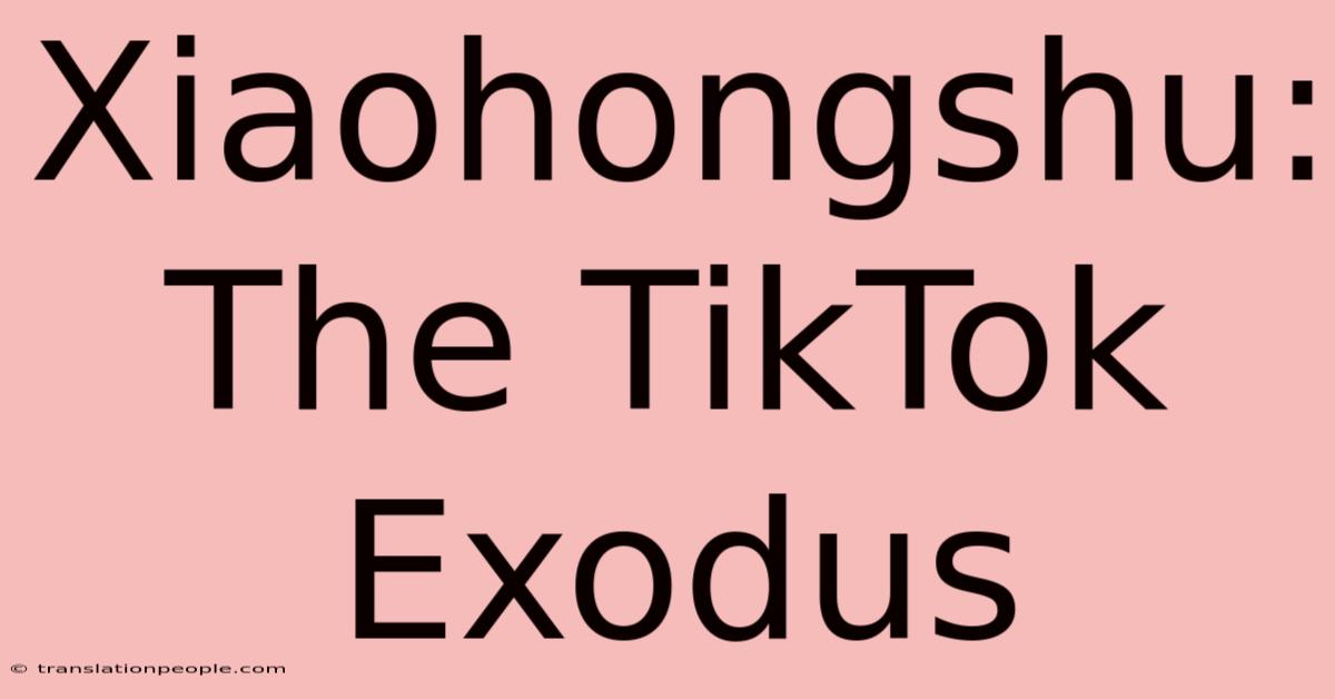 Xiaohongshu: The TikTok Exodus