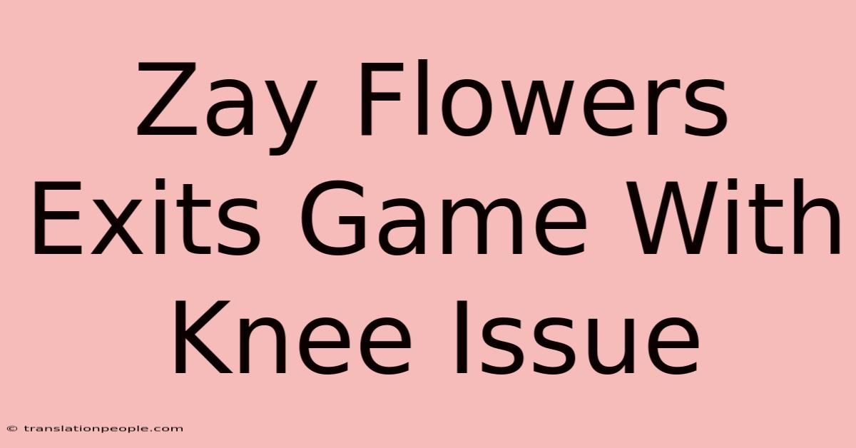 Zay Flowers Exits Game With Knee Issue