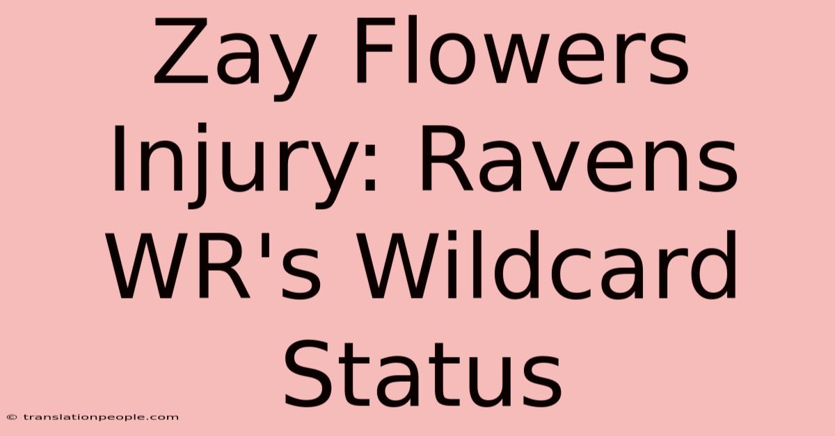 Zay Flowers Injury: Ravens WR's Wildcard Status