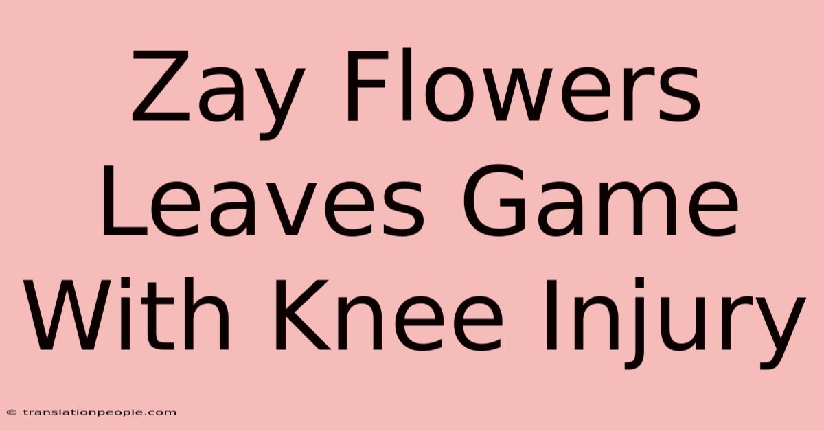 Zay Flowers Leaves Game With Knee Injury